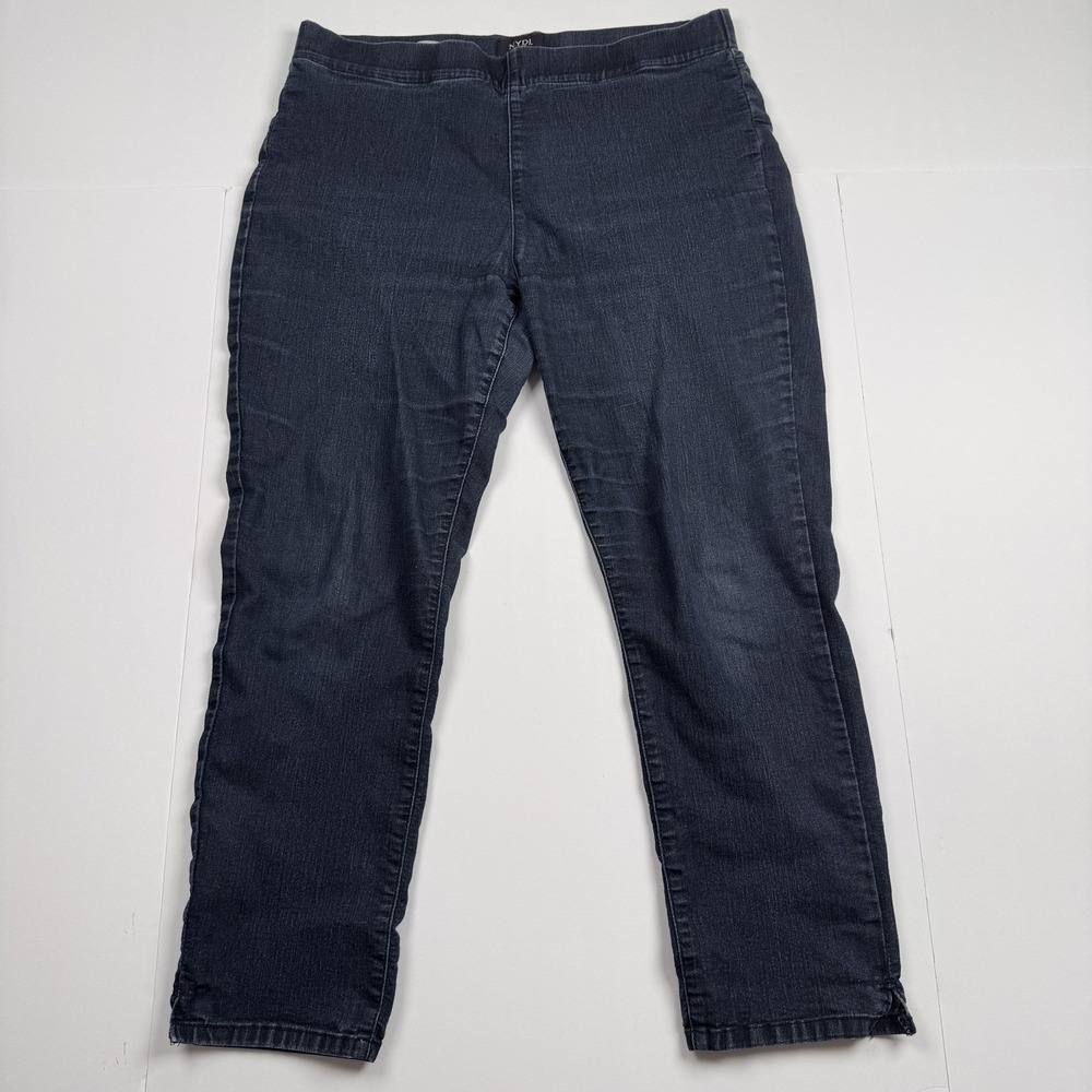 NYDJ Jeans Womens 14 (36x27) Blue Alina Pull On Ankle Lift Tuck Skinny Stretch
